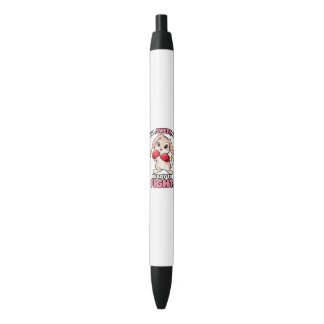 Stylo Noir Lapin de boxe mignon prêt à se battre