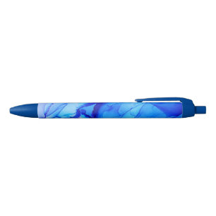Stylo Noir Laver d'encre couleur bleu Abstrait