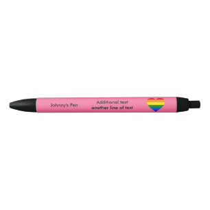 Stylo Noir Le coeur de la fierté LGBT
