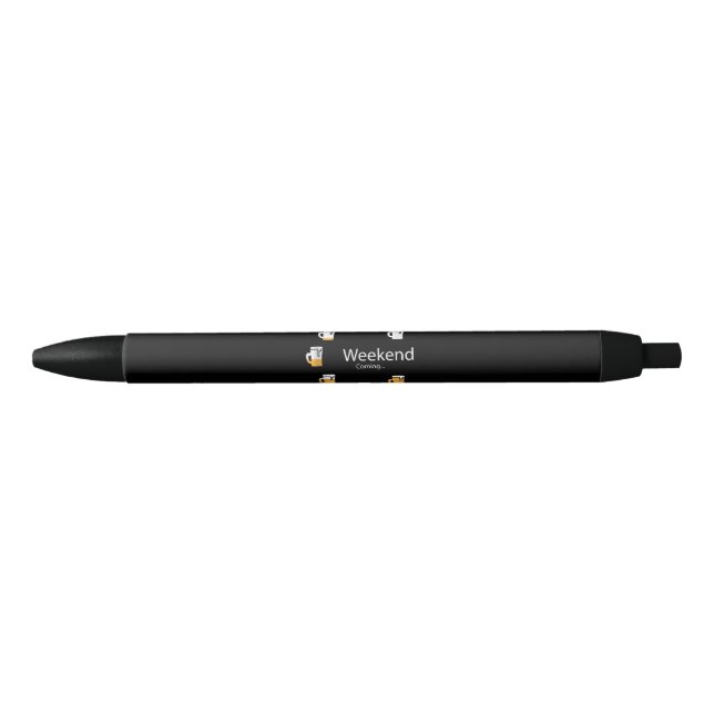 Stylo Noir Le décompte des bières du week-end en bas Graphiqu (Devant)