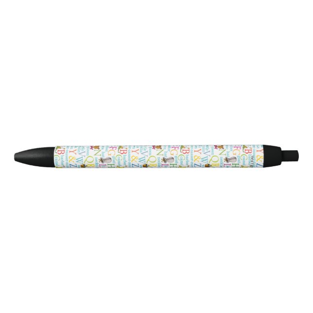 Stylo Noir Le Motif ABC du Dr Seuss avec des mots (Devant)