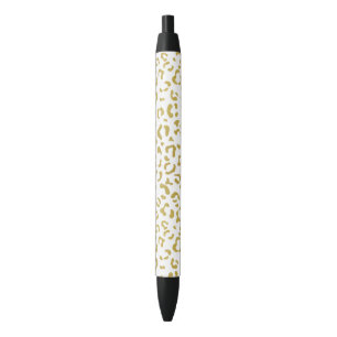Stylo Noir Leopard d'or, Parties scintillant d'or, Empreinte 
