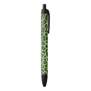 Stylo Noir Léopard noir et vert