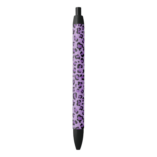Stylo Noir Leopard Print, Léopard Spots, Purple Leopard (devant Vertical)