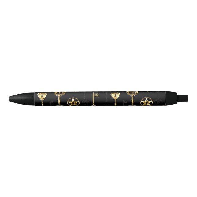 Stylo Noir Les Patters de Seamless avec Golden Keys (Devant)