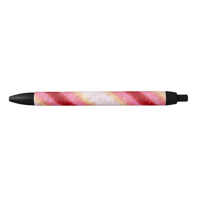 Stylo Noir Lever du soleil de Sakura rose tombant (Devant)