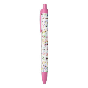 Stylo Noir libellules colorées