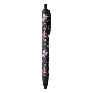 Stylo Noir Licorne Rose Dragon Mix