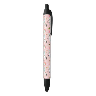 Stylo Noir Licornes dans le motif de l'espace