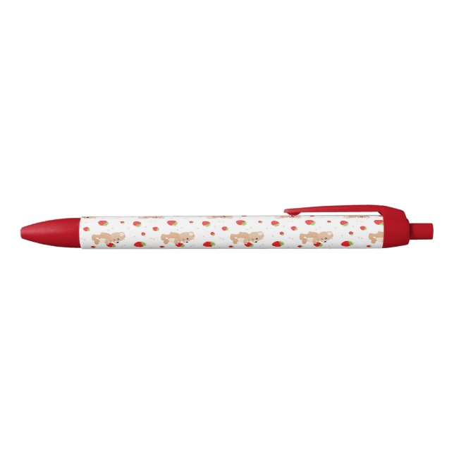 Stylo Noir Little teddy bear with strawberry (Haut)