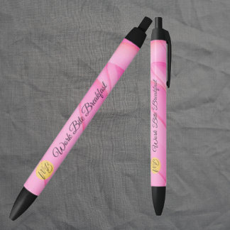 Stylo Noir Logo commercial Gradient Pink Wave Nom Promotionne
