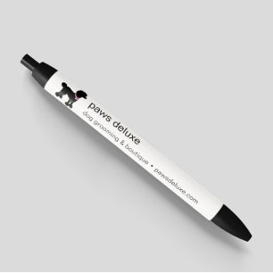 Stylo Noir Logo de toilettage pour chiens Silhouette Moderne