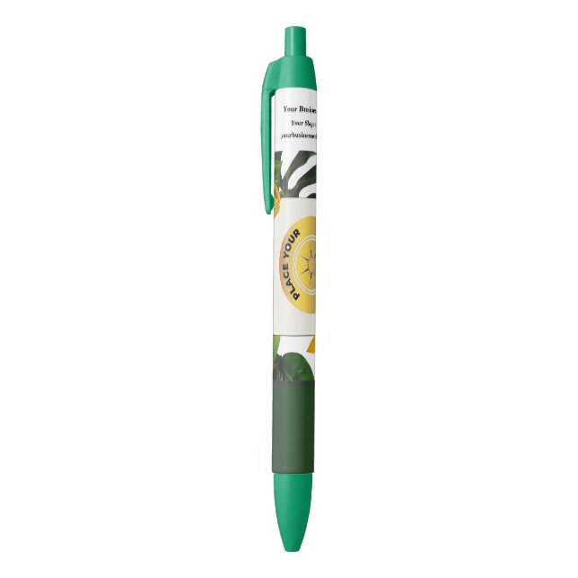 Stylo Noir Logo de votre entreprise Promotionné sur mesure (Haut (Vertical))