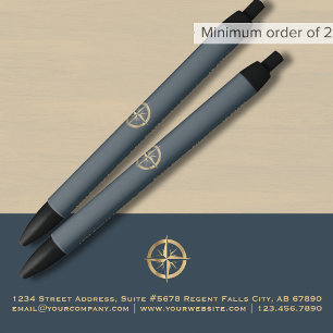 Stylo Noir Logo d'entreprise Gray promotionnel