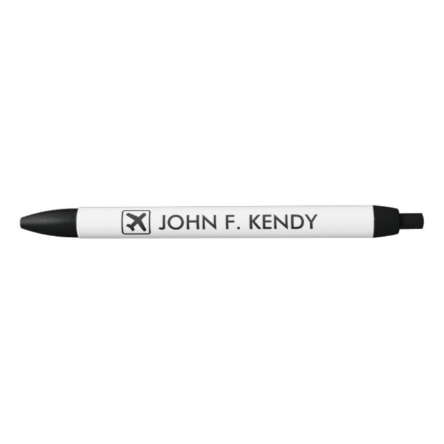 Stylo Noir Logo d'entreprise monogramme personnalisé (Devant)