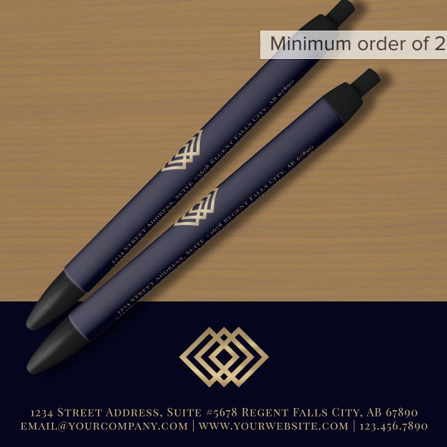 Stylo Noir Logo d'entreprise personnalisé (Créateur téléchargé)