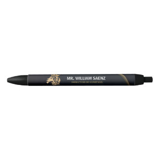 Stylo Noir Logo élégant de lion professionnel