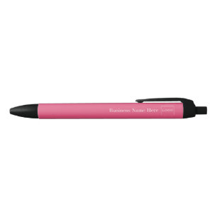 Stylo Noir Logo Entreprise, Nom Blanc, Rose Chaud