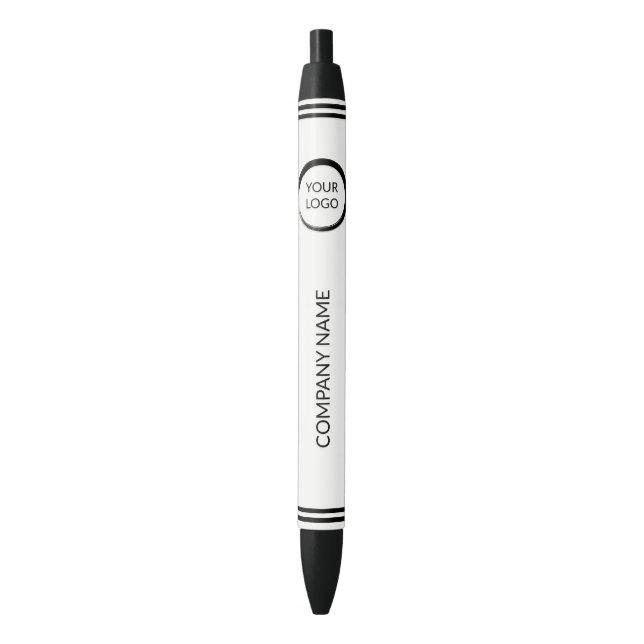 Stylo Noir Logo noir en blanc (devant Vertical)