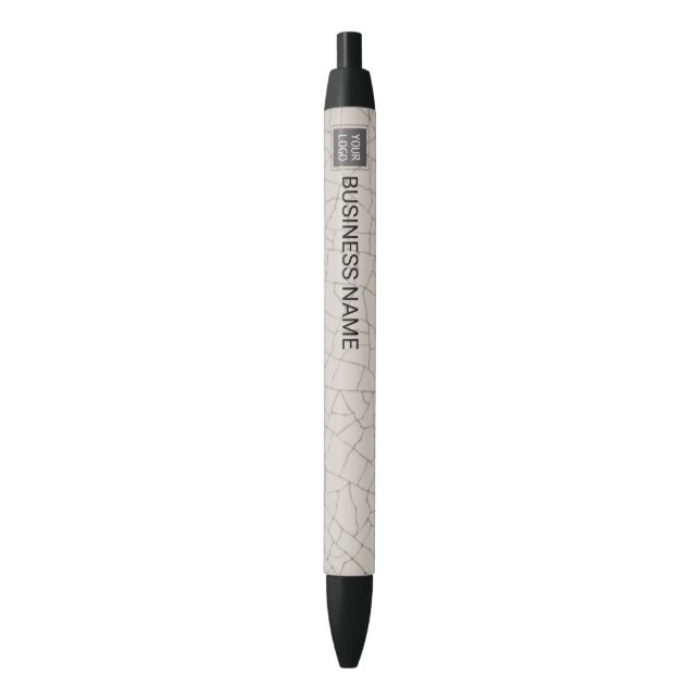 Stylo Noir Logo personnalisé de l'entreprise Céramique Vintag (devant Vertical)