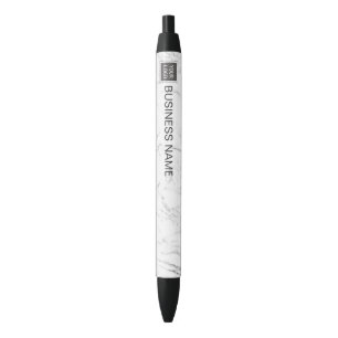 Stylo Noir Logo personnalisé de l'entreprise Marbre blanc mod