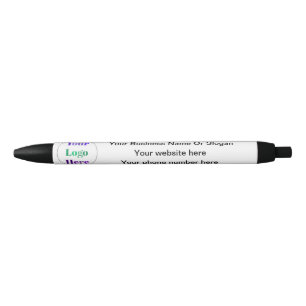 Stylo Noir Logo personnalisé simple Petite entreprise Blanc