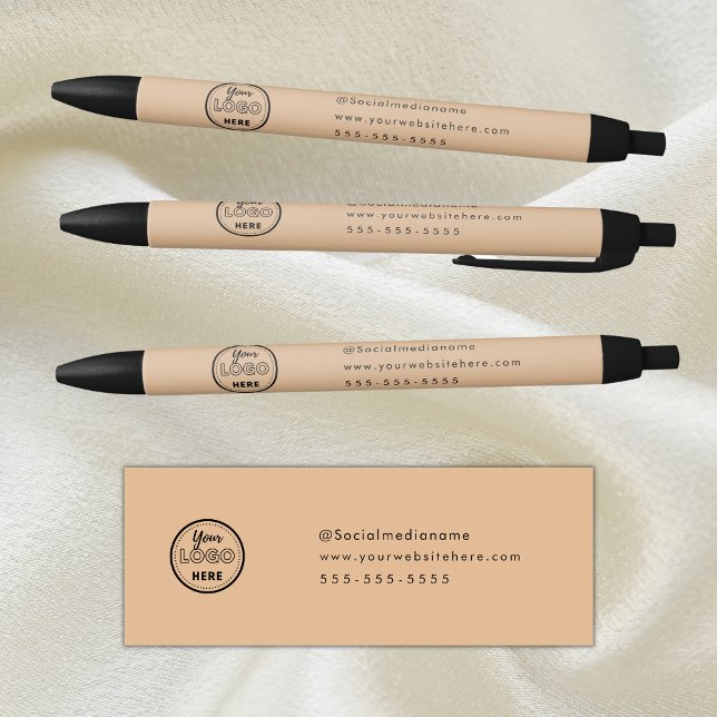 Stylo Noir Logo Promo Rustique Minimaliste de Marque Professi (Créateur téléchargé)