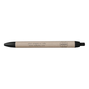 Stylo Noir Logo Rustique Kraft Entreprise moderne