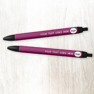Stylo Noir Logo Texte Cherry Red Marque commerciale Promotion