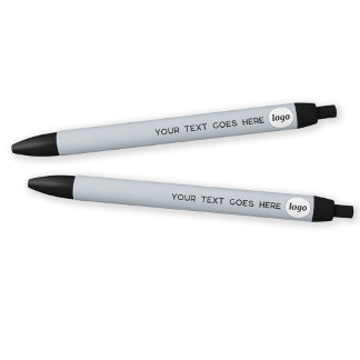 Stylo Noir Logo Texte Dusty Poudre Bleu Business Promotionnel