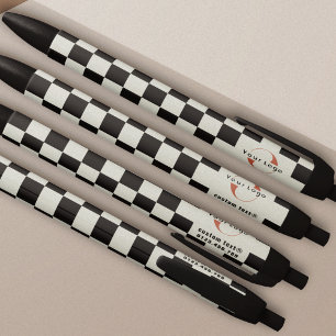 Stylo Noir Logo vert clair Business marque Checkers