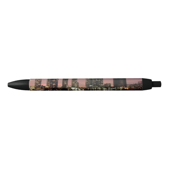 Stylo Noir Lumière de coucher du soleil au-dessus de Miami (Devant)