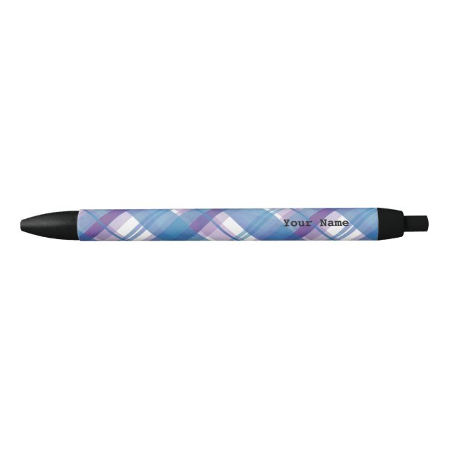 Stylo Noir Madras Plaid Blue et Purple (Devant)
