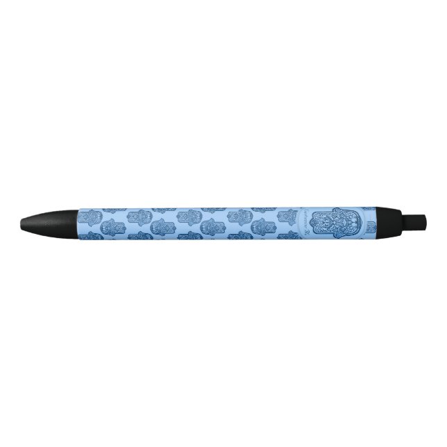Stylo Noir Main de henné de Hamsa (bleu) (Devant)