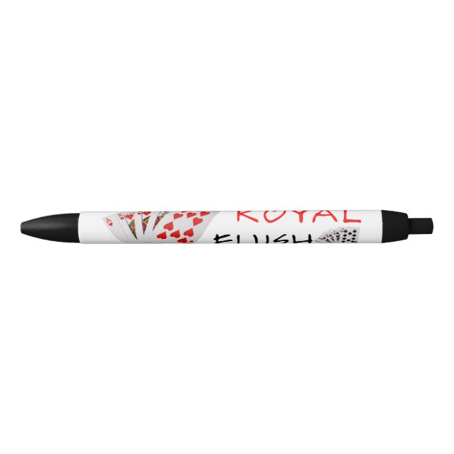 Stylo Noir Mains de poker - Royal Flush (Devant)