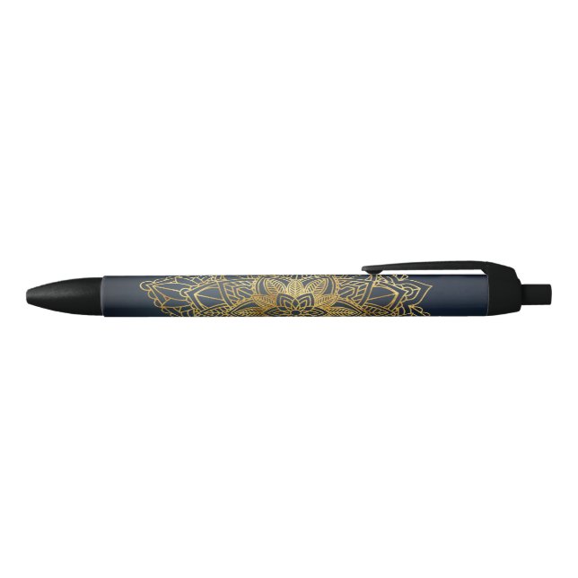 Stylo Noir Mandala d'or (Haut)