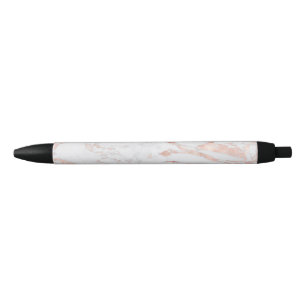 Stylo Noir Marbre à huile Rose chic