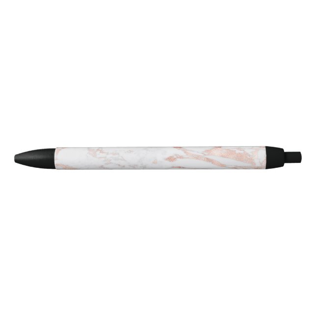 Stylo Noir Marbre à huile Rose chic (Devant)