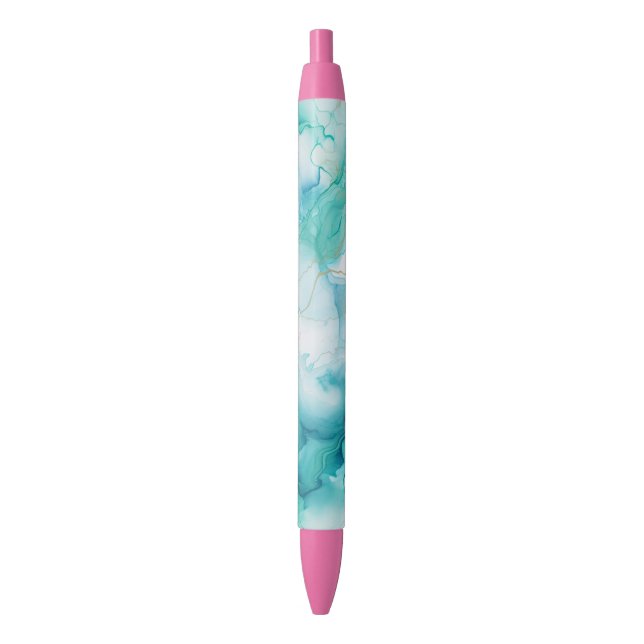 Stylo Noir Marbre d'encre Mint Aqua (devant Vertical)
