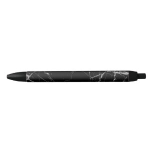 Stylo Noir Marbre noir et argent de la veine