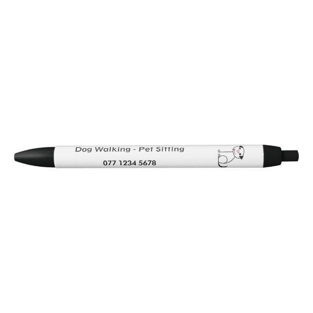 Stylo Noir Marcheur de chien, promotion d'affaires de garde (Devant)