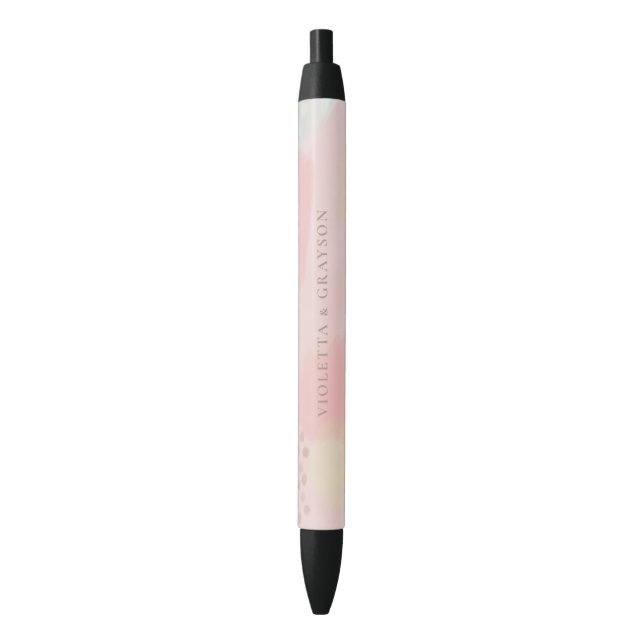 Stylo Noir Mariage Abstrait Pastel moderne (devant Vertical)