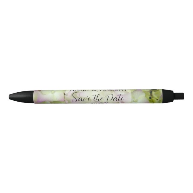 Stylo Noir Mariage d'Hydrangea presque rose Enregistrer la da (Devant)