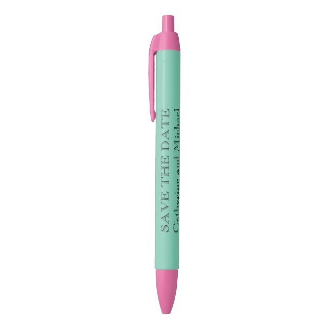Stylo Noir Mariage mariée Groom Enregistrer la date Couleur p (Haut (Vertical))