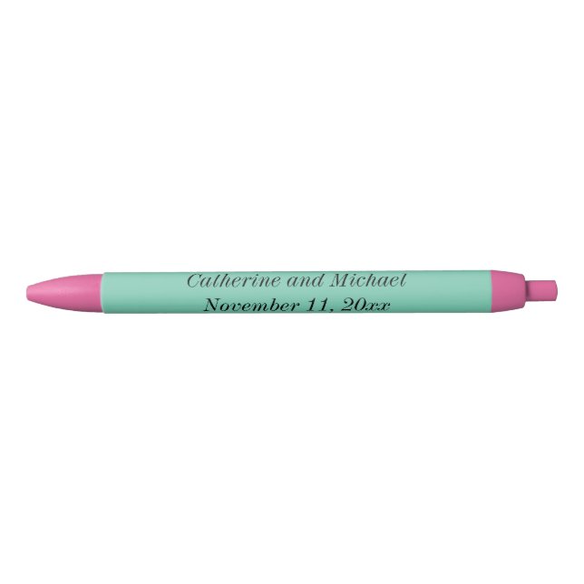 Stylo Noir Mariage Mariée Nom de la chambre Date Favoriser le (Devant)