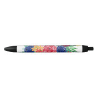 Marine bleu et rouge aquarelle boho chic Fleurs