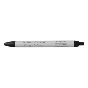 Stylo Noir Marque Professionnelle Script Minimaliste Gris