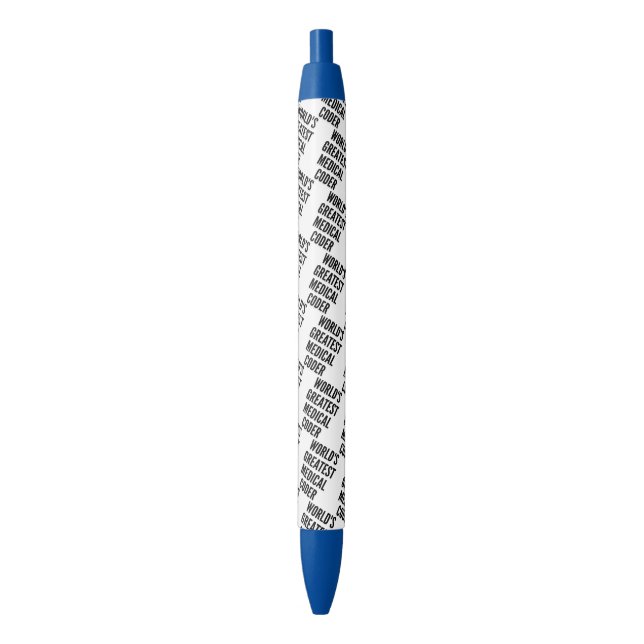 Stylo Noir Meilleur Codeur Médicale dans le monde (devant Vertical)
