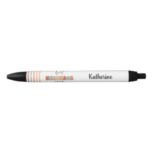 Stylo Noir Meilleur Voisin Retro Personnalisé Jamais mignon