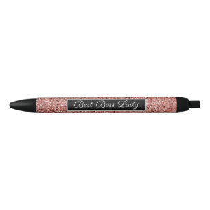 Stylo Noir Meilleure Parties scintillant Boss Lady Rose Gold